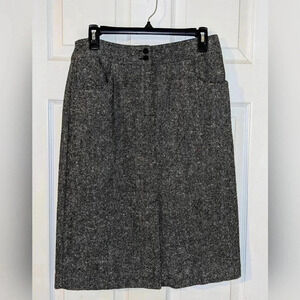Talbots Gray Size 10P Wool-Blend Tailored Seamed Skirt ‎ Pockets Color Flecks